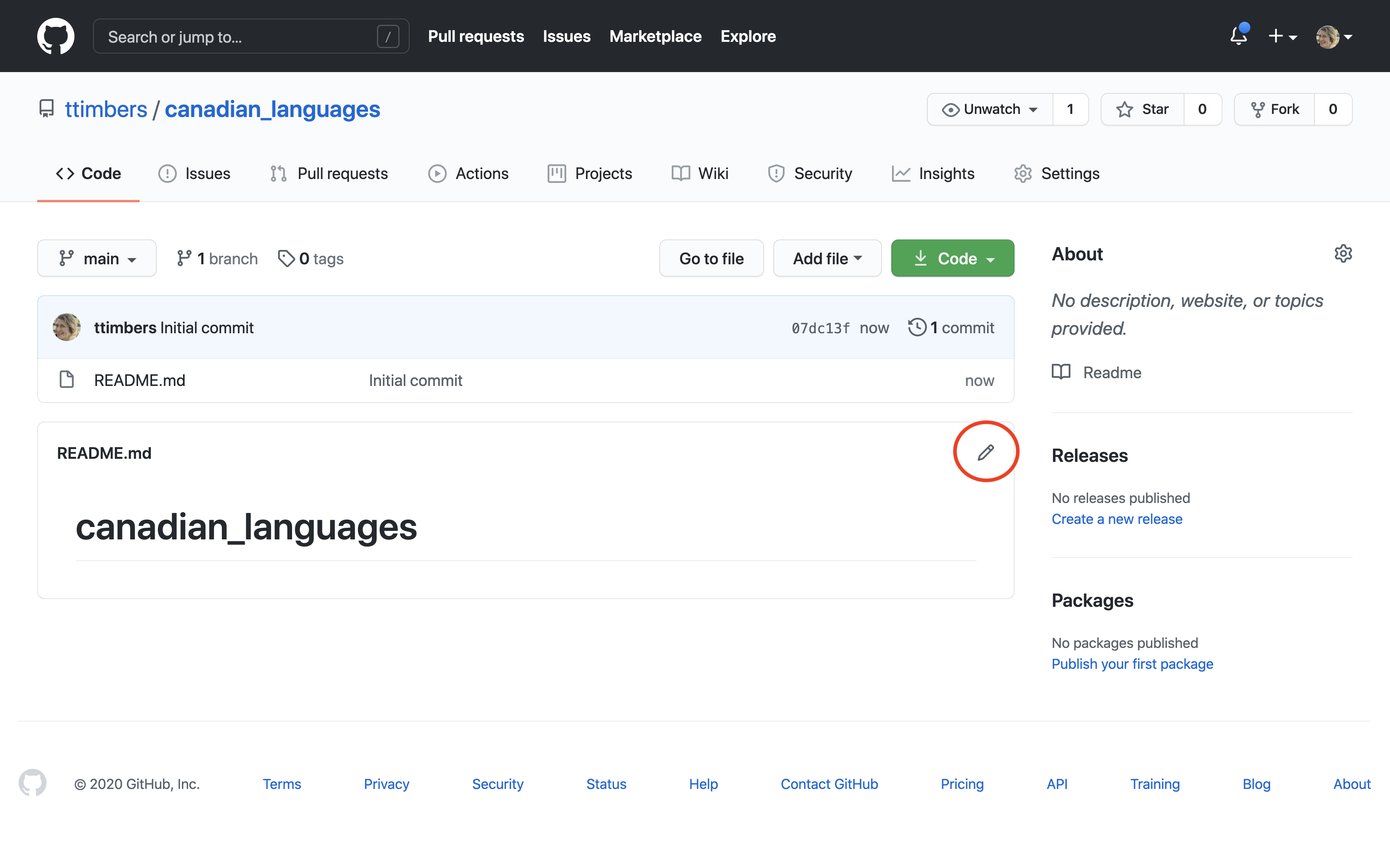 Screenshot of a GitHub repository file view showing the pen (edit) icon for editing a file.
