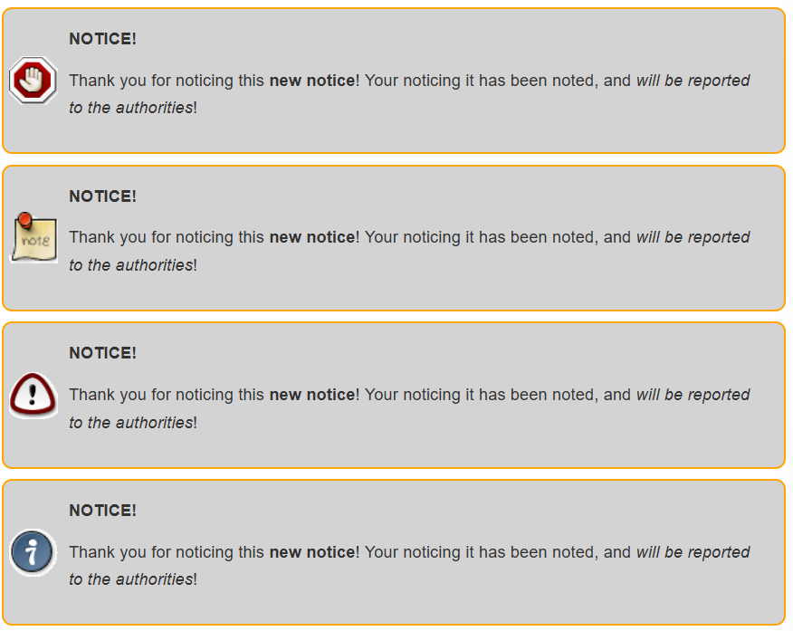 Screenshot showing additional infobox examples with different icons.