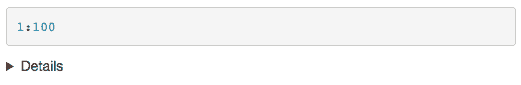Screenshot of HTML output showing a collapsed details disclosure element with a "Details" button.